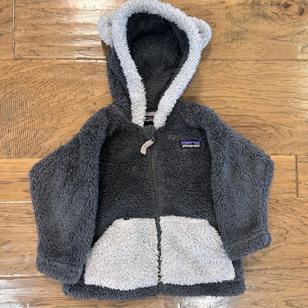 Patagonia Gray Fleece Bear Hoodie